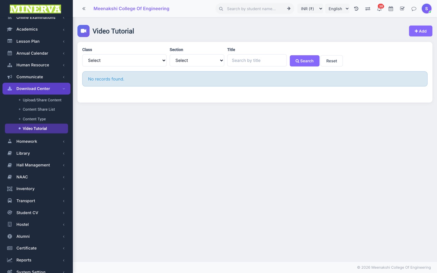 Video Tutorial screen