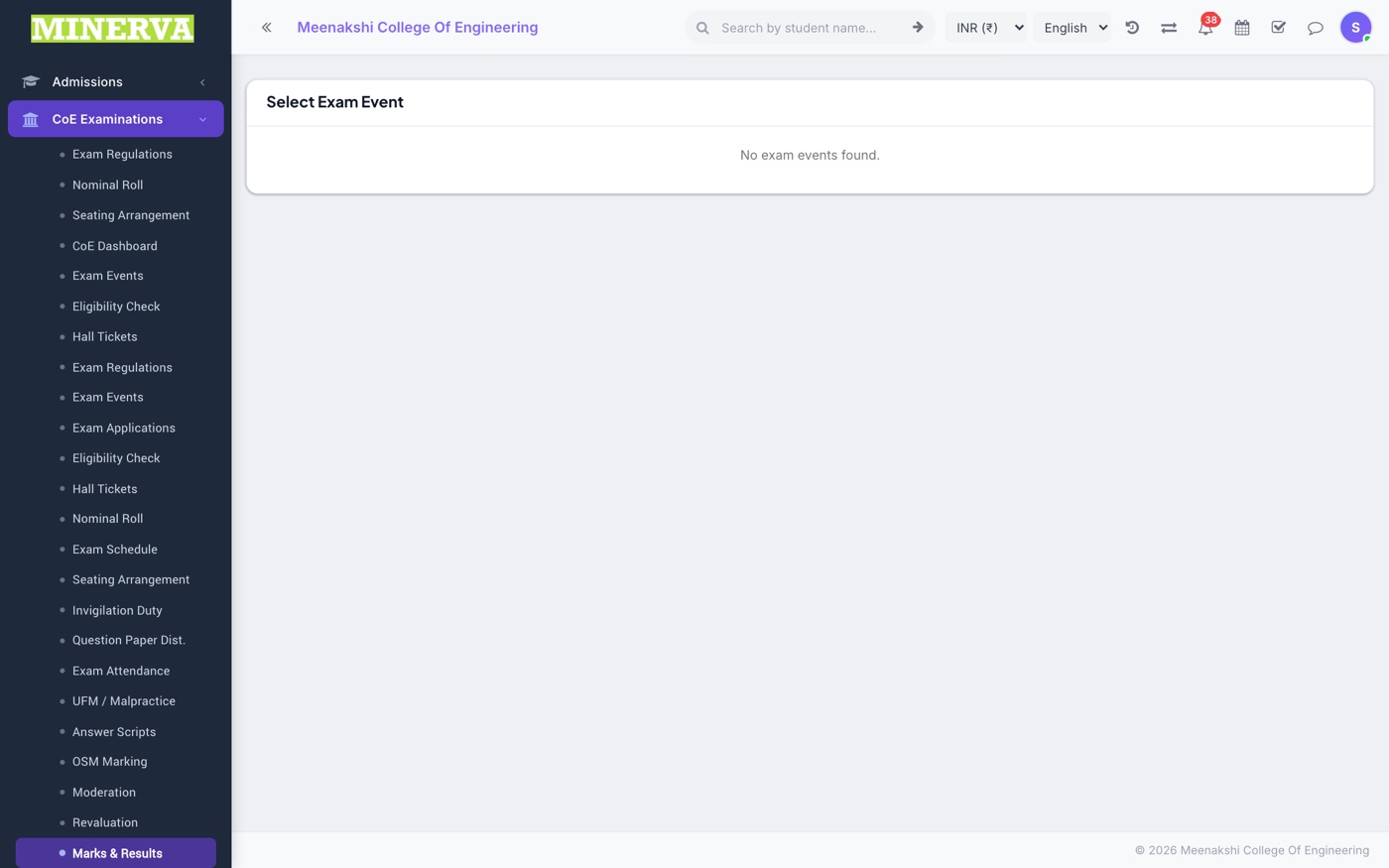 Answer Scripts, Marking & Moderation screen