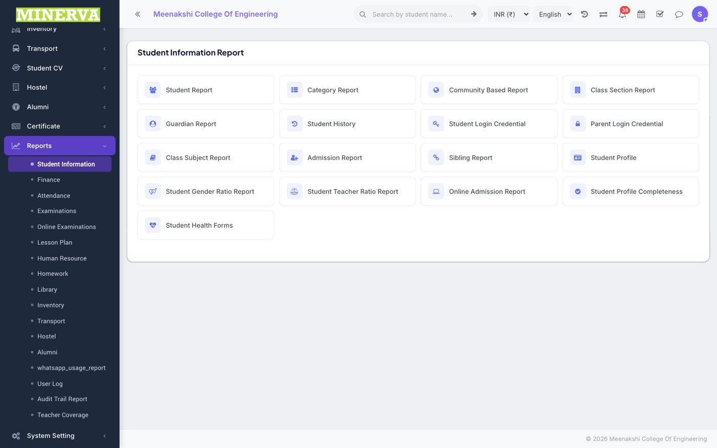 Report Groups screen